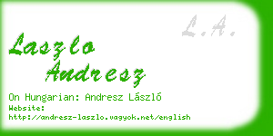 laszlo andresz business card